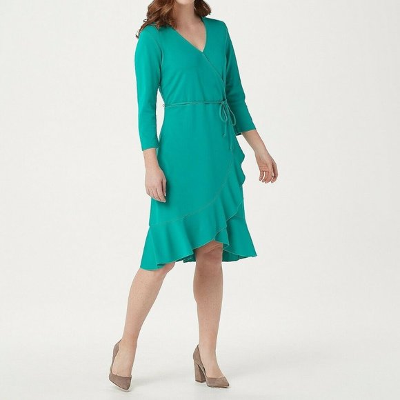 Isaac Mizrahi Dresses & Skirts - NWOT - Women's Faux Wrap Dress w/ Waist Tie Detail